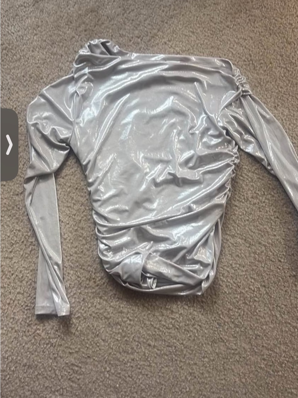 Shimmer Long-Sleeve Ruched Top -